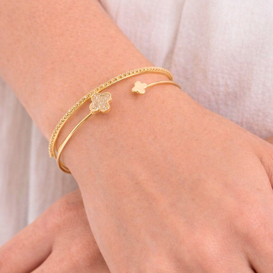 Yonca Model Gold Renk  Bileklik