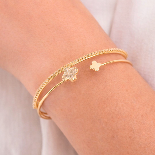 Yonca Model Gold Renk  Bileklik