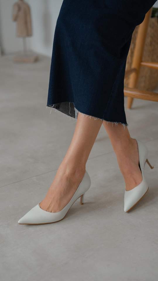 Brant Ekru Hakiki Deri Kadın Stiletto