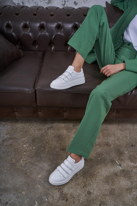 Hanna Beyaz Deri   Spor Ayakkabi