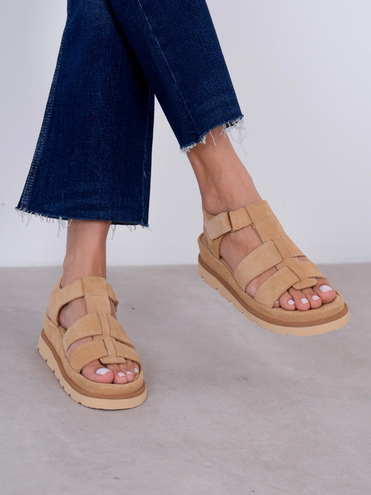 Katia Camel Süet Hakiki Deri Kadın Sandalet