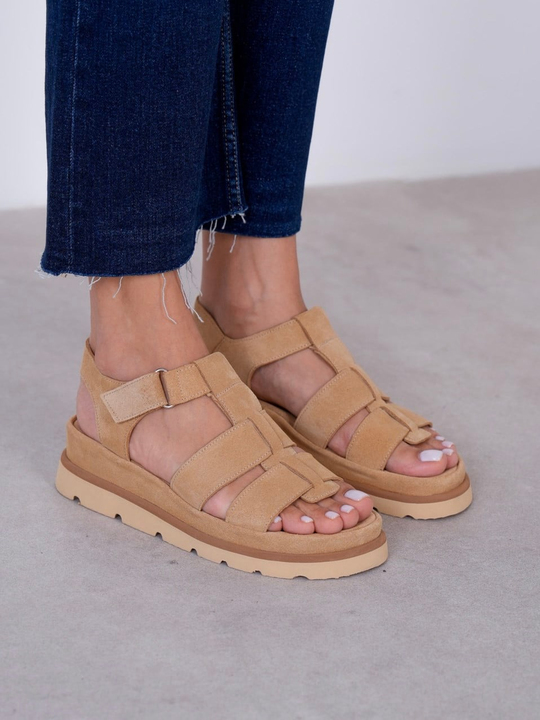 Katia Camel Süet Hakiki Deri Kadın Sandalet