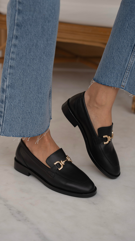 Kerry Siyah   Hakiki Deri Kadın   Makosen Ayakkabı