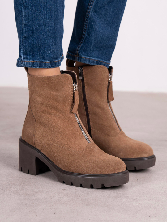 Kristina Camel Süet Hakiki Deri Kadın Bot