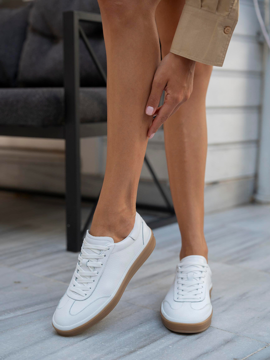 Kubo Beyaz   Hakiki Deri Kadın   Spor Ayakkabı