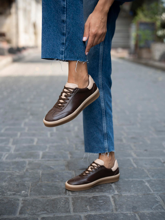 Kubo Kahve   Hakiki Deri Kadın   Spor Ayakkabı