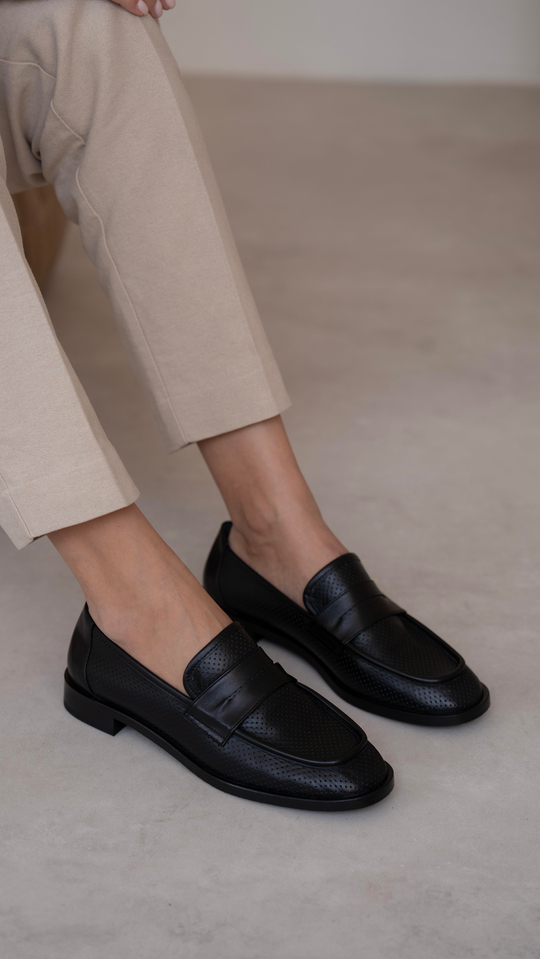 Looney Siyah   Hakiki Deri   Makosen Ayakkabı