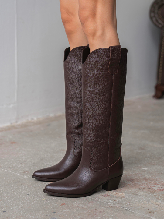 Marry Kahve Deri    Çizme