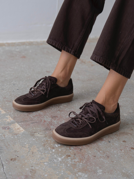 Myler Kahve Süet Hakiki Deri Kadın Spor Ayakkabi