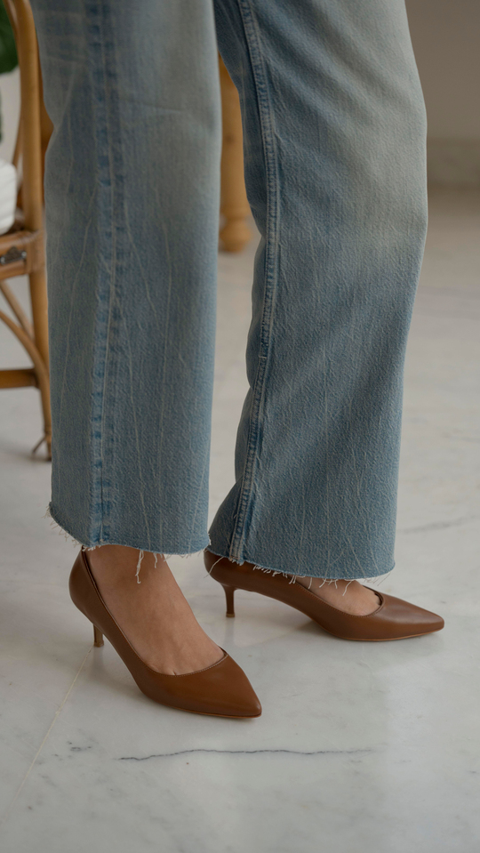 Nell Taba Deri Hakiki Deri Kadın Stiletto