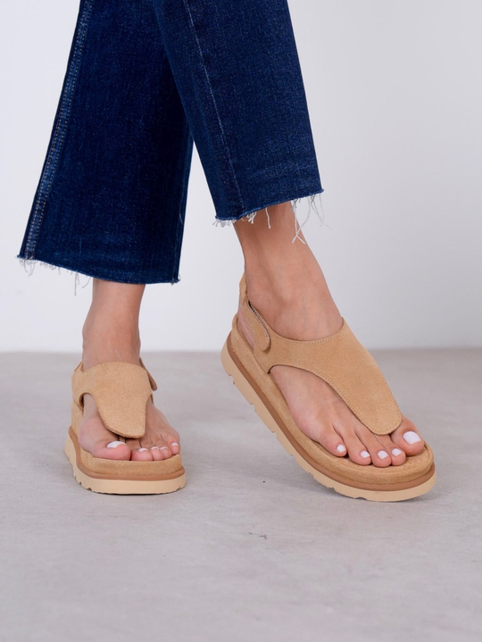 Poppy Camel Süet Hakiki Deri Kadın Sandalet
