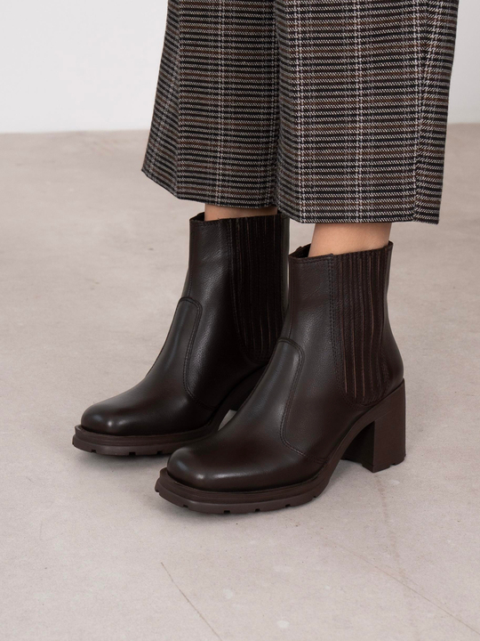 Runa Kahve Hakiki Deri Kadın Bot