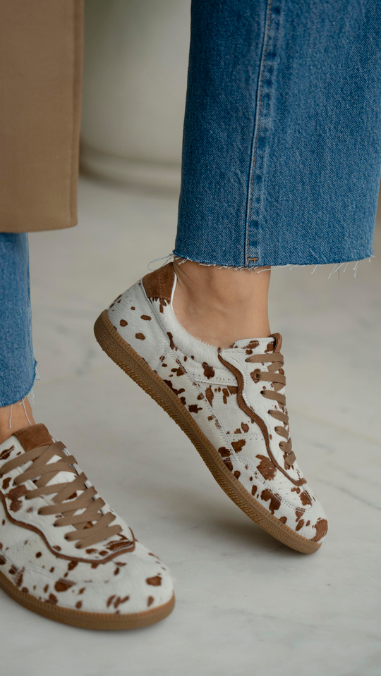 Solomon Kahve Desen   Hakiki Deri Kadın   Spor Ayakkabı