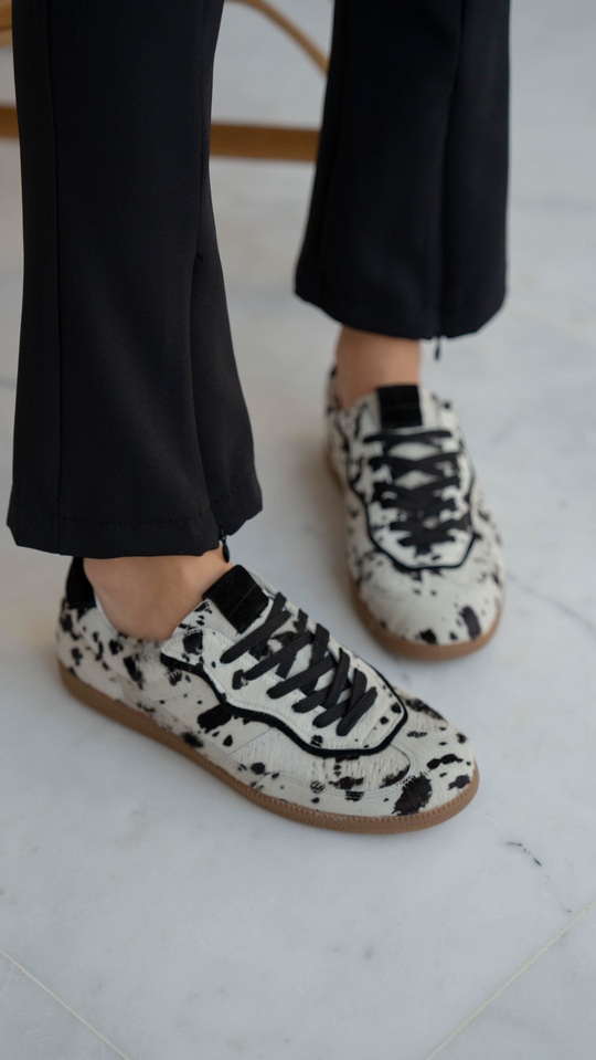 Solomon Siyah Desen   Hakiki Deri Kadın   Spor Ayakkabı