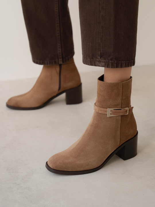 Sutalo Camel Süet Hakiki Deri  Bot