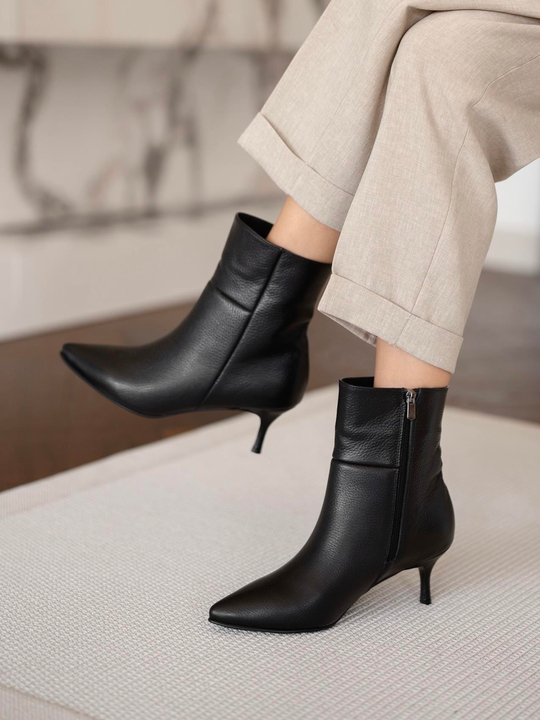 Toledo Siyah Hakiki Deri  Bot