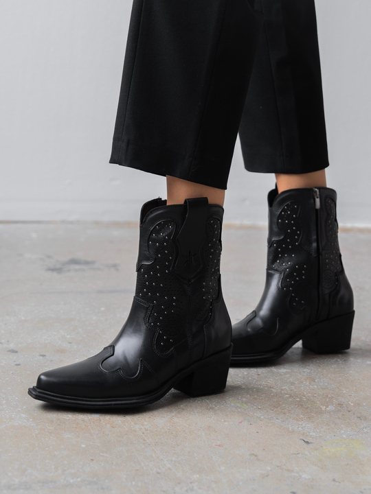 Vulya Siyah Hakiki Deri Kadın Bot