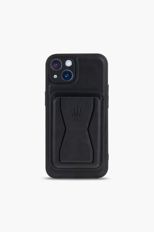 IPHONE 14 PRO SİYAH STANDLI Manyetik KILIF + KARTLIK