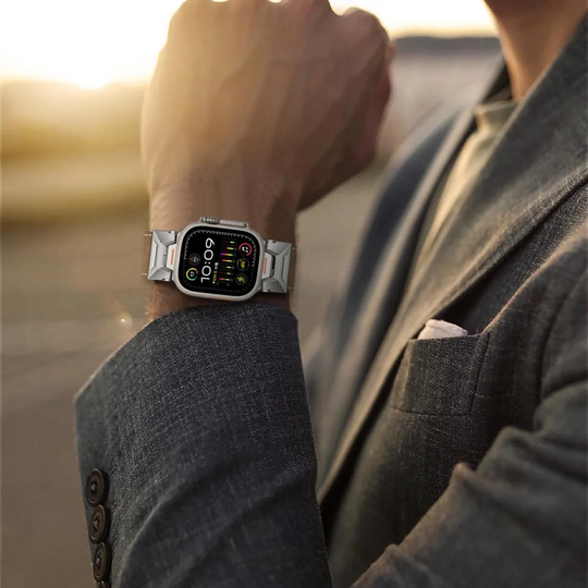 Apple Saat Kordonu SİYAH Napa Ultra 2 49mm bant 42mm 44mm 45mm Mecha bilezik için IWatch serisi 9 8 7 6 5 4 Se 3 2