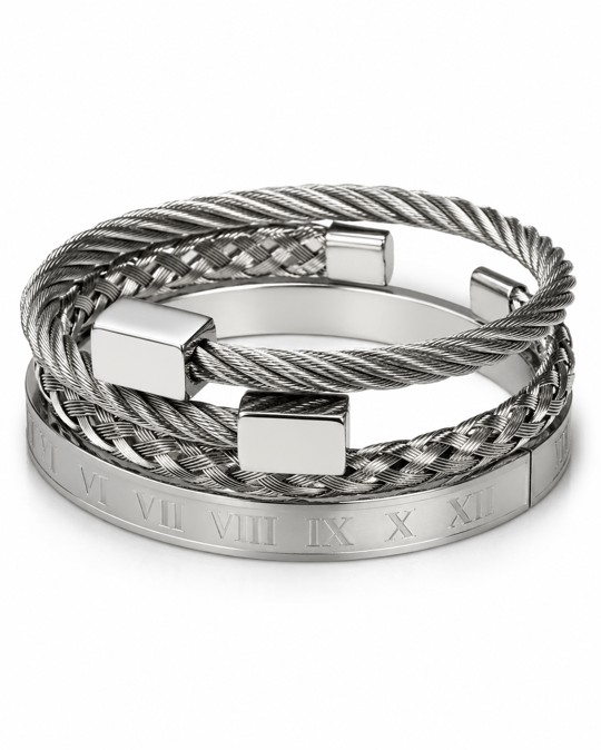 BENJAMIN SILVER 3LÜ BİLEKLİK SETİ    