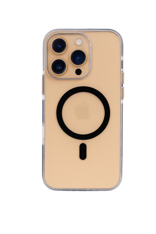 Onyx  Iphone 16 Pro Siyah Kılıf Manyetik Özellikli Şeffaf Sert Pc Embos Kılıf+Kamera Koruyucu