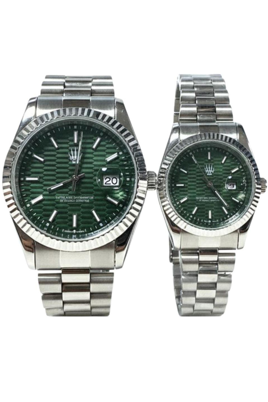 2'li Set Çift Saati Lyric Silver Yeşil Kol SaatiKol SaatiWATCHOFROYALçiftsaatiLyric2'li Set Çift Saati Lyric Silver Yeşil Kol Saati