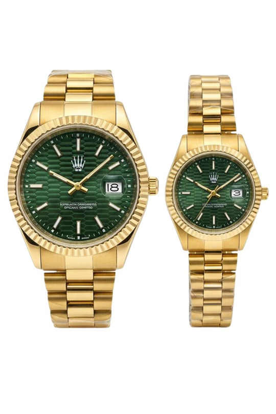 2'li Set Çift Saati Lyric Gold Green Kol SaatiKol SaatiWATCHOFROYALçiftsaatiLyric2'li Set Çift Saati Lyric Gold Green Kol Saati