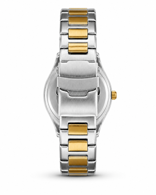  Çift Saati Dualis Silver Gold White Kol Saati