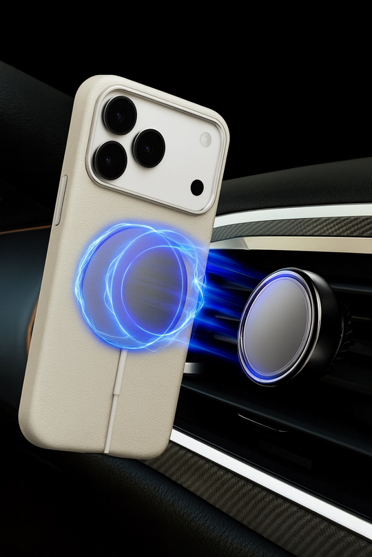 MonoCase Iphone 17 Air Beyaz Manyetik Özellikli Deri Kılıf 