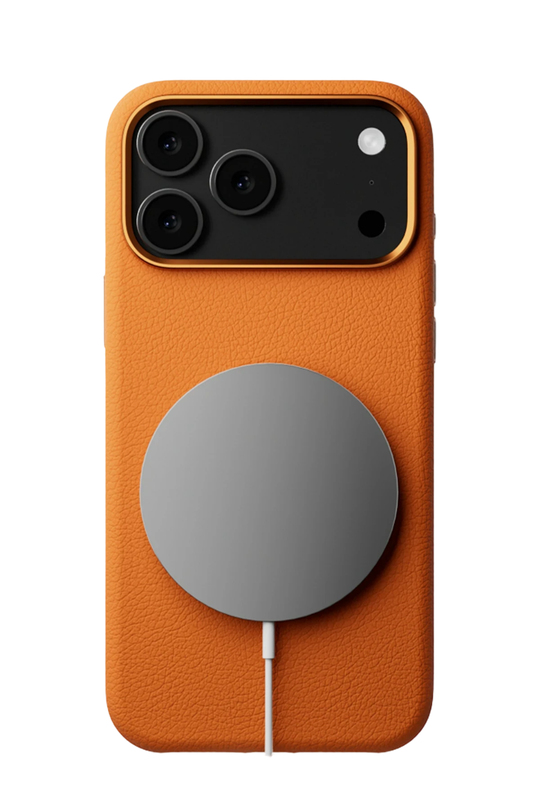 MonoCase Iphone 17 Pro Turuncu Manyetik Özellikli Deri Kılıf 