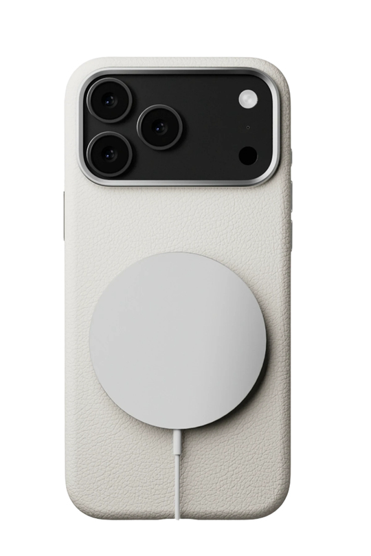 MonoCase Iphone 17 Pro Beyaz Manyetik Özellikli Deri Kılıf 