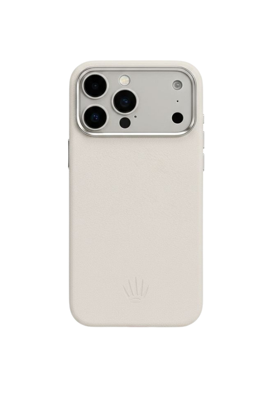MonoCase Iphone 17 Pro Beyaz Manyetik Özellikli Deri Kılıf 
