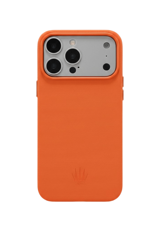 Woven Iphone 17 Pro Turuncu Manyetik Özellikli Deri Kılıf 
