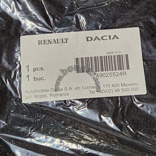 749025524R Dacia Sandero 2, Logan 2, Renault Symbol Orijinal Halı Paspas Takımı (4 Parça) (rps7233)