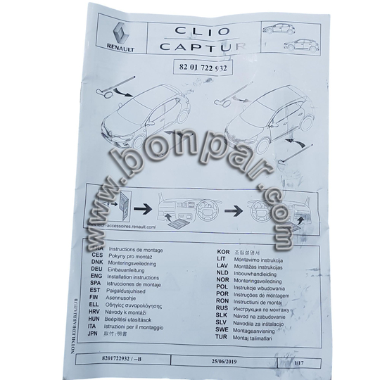 8201722932 Renault Clio 5, Captur 2 Orijinal Kapı Alt Aydınlatması Takımı (rps5711) 266683156R