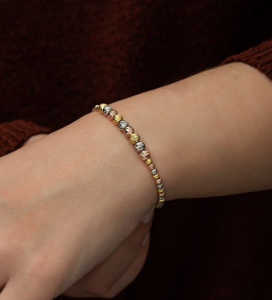 925 Ayar Renkli Dorika Bileklik Kadın Gümüş Bileklik