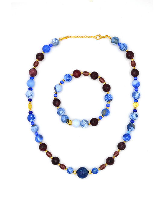 Agate Mix Necklace & Bracelet Set