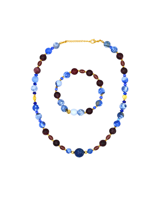 Agate Mix Necklace & Bracelet Set
