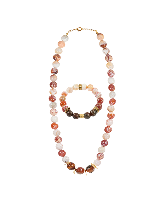 Agate Necklace & Bracelet Set
