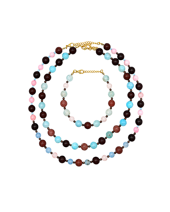 Agate & Quartz Natural Stone Jewelry Set