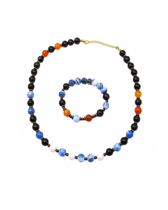 Agate Stone Necklace & Bracelet Set
