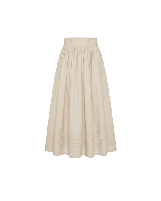 Alya Cotton Midi Skirt Ivory