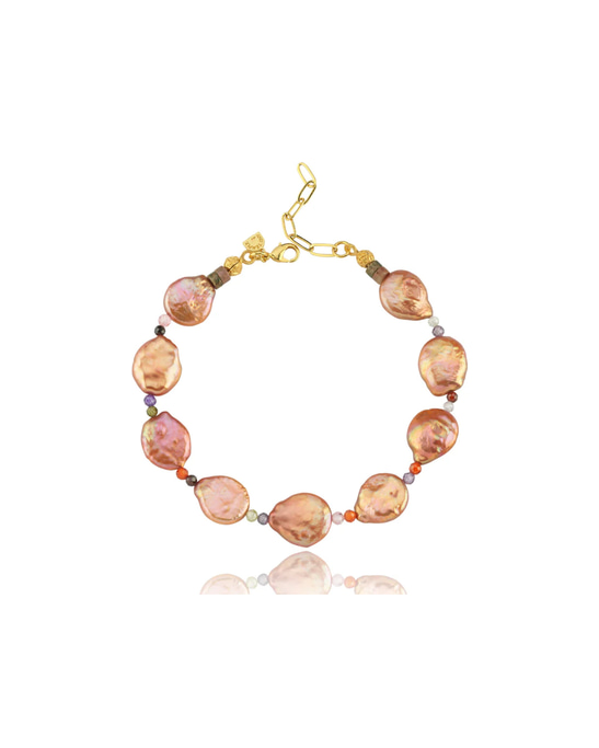 Amorphous Pink Pearl Anklets
