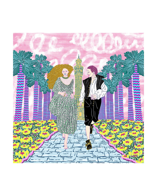 Apollo & Daphne Printed Scarf in Silk