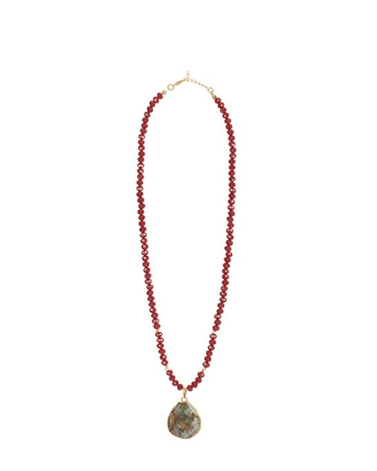 Crystal & Agate Tip Natural Stone Necklace