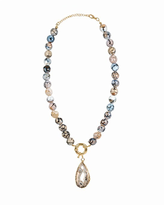 Dragon Vein Agate Stone Necklace