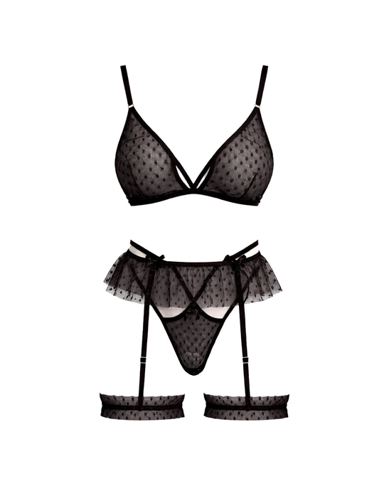 Etoile Garter Set in Black