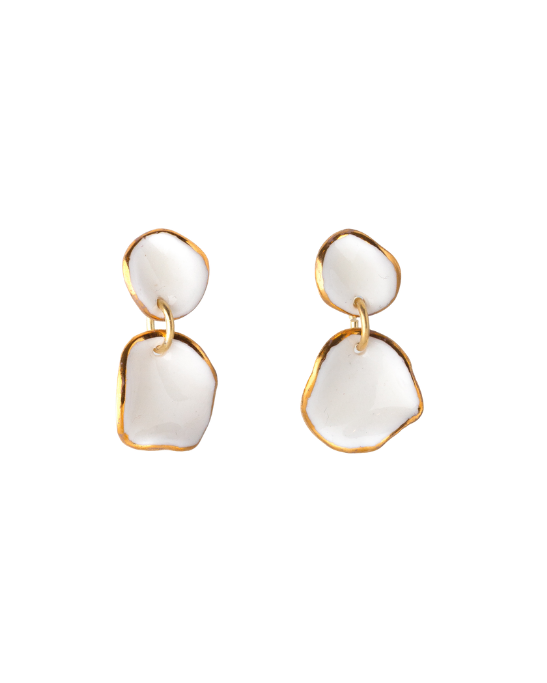 Flow Duo Earrings - White