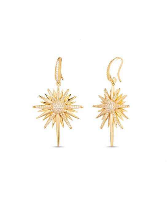 Gold Dangling Sirius Earrings