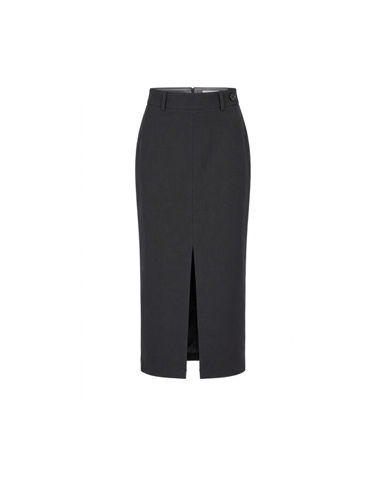 Liva Viscose Tailored Midi Skirt Black